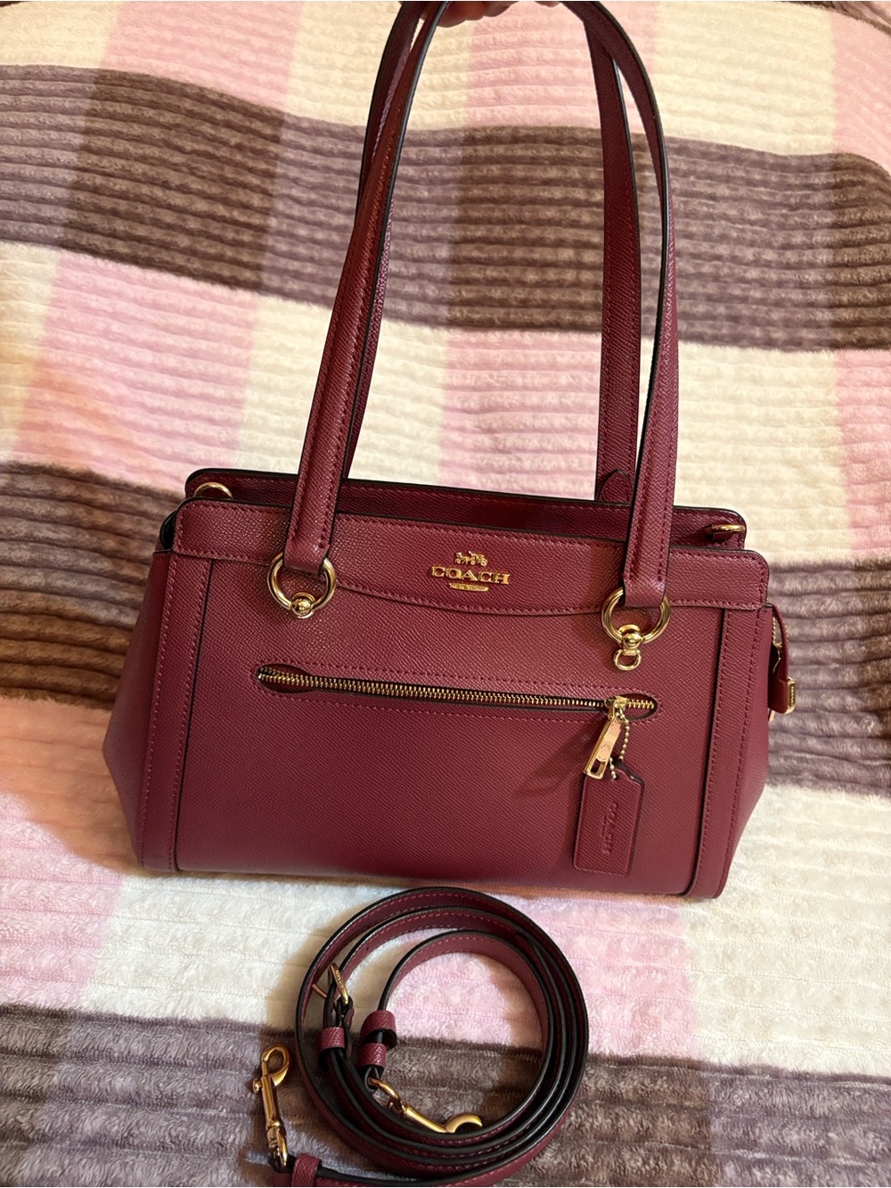 Coach Kailey Leather Carryall with Gold Hardware